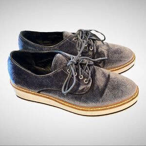 Shellys London Velvet Platform Oxford 6